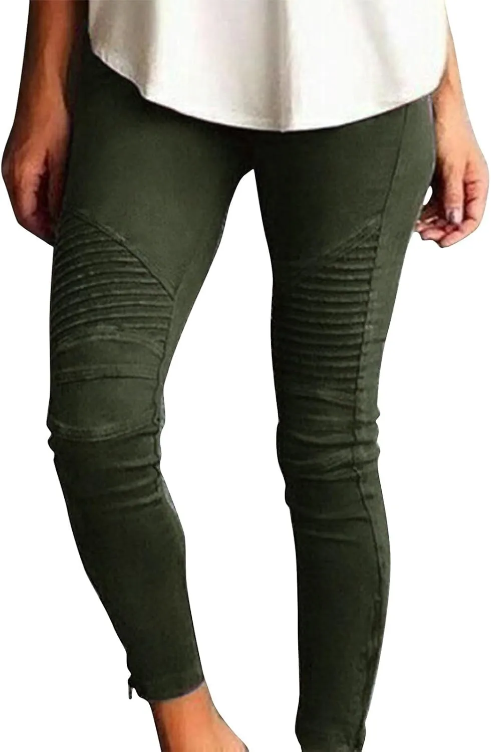 Jeggings for Women 2025 High Waisted Stretch Skinny Cropped Pencil Pants Slim Workout Pull On Ankle Stretch Pants