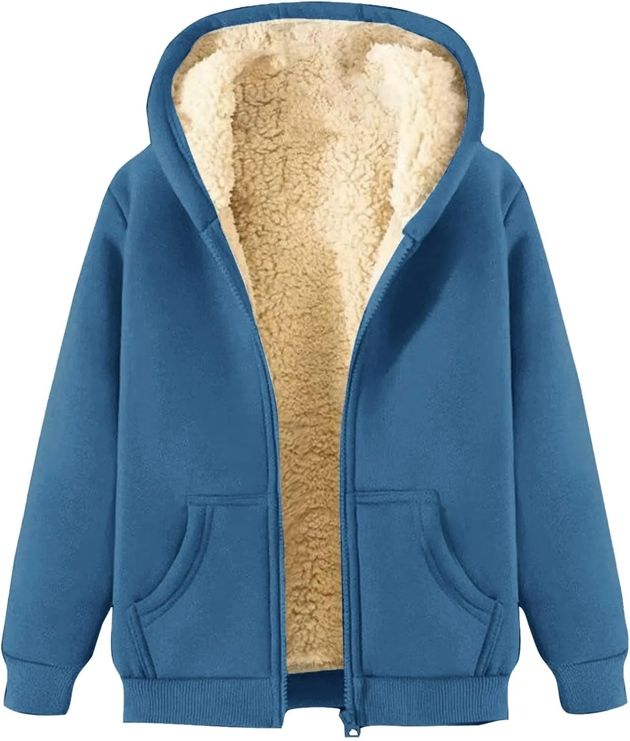 JOFOW zip up hoodie women cropped sweatshirt trendy queen hoodie womens fleece zip up jacket