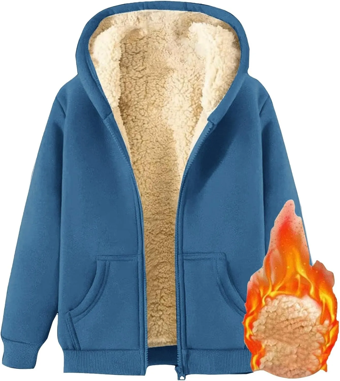 JOFOW zip up hoodie women cropped sweatshirt trendy queen hoodie womens fleece zip up jacket