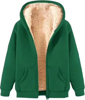 JOFOW zip up hoodie women cropped sweatshirt trendy queen hoodie womens fleece zip up jacket