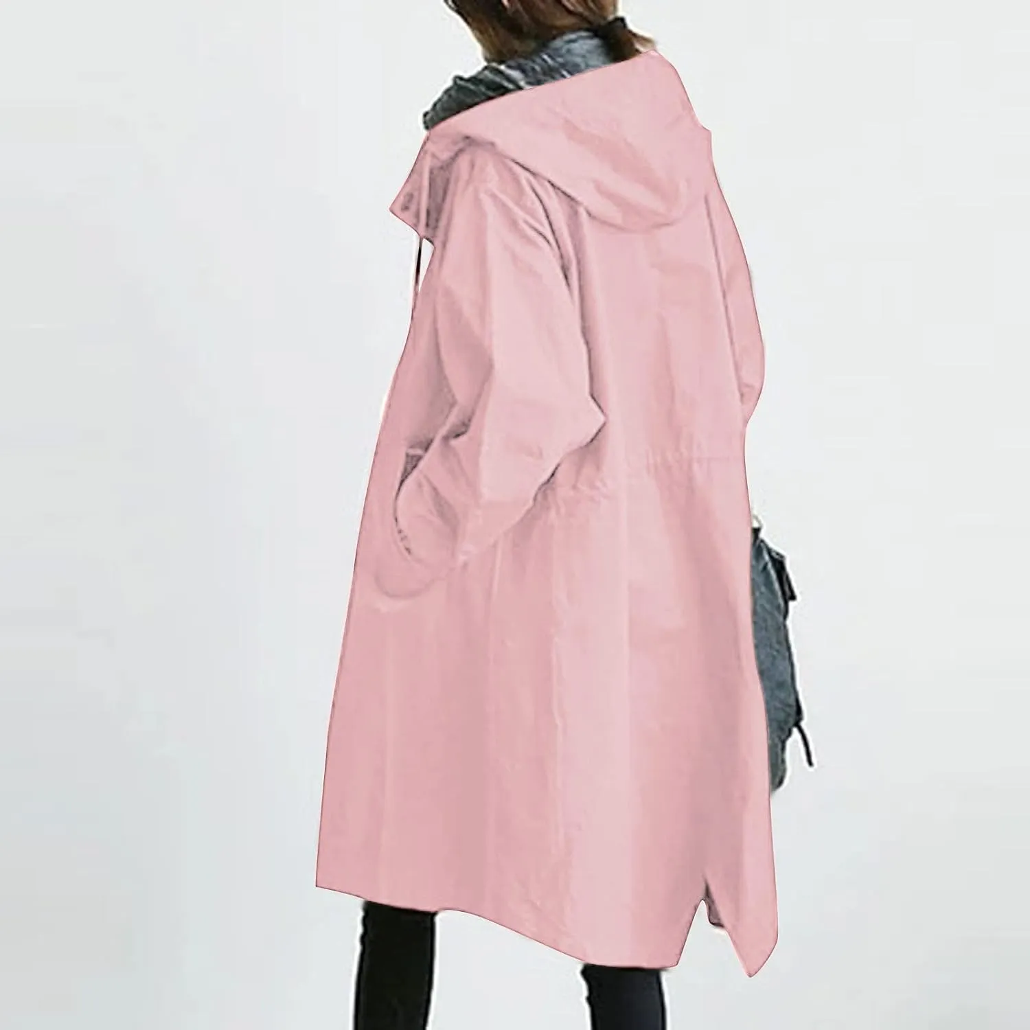Lapel Slim Overcoat with Belt Outwear Womens Elegant Windbreaker Wild Winter Women'S Coat Lapel Windproof Overcoat