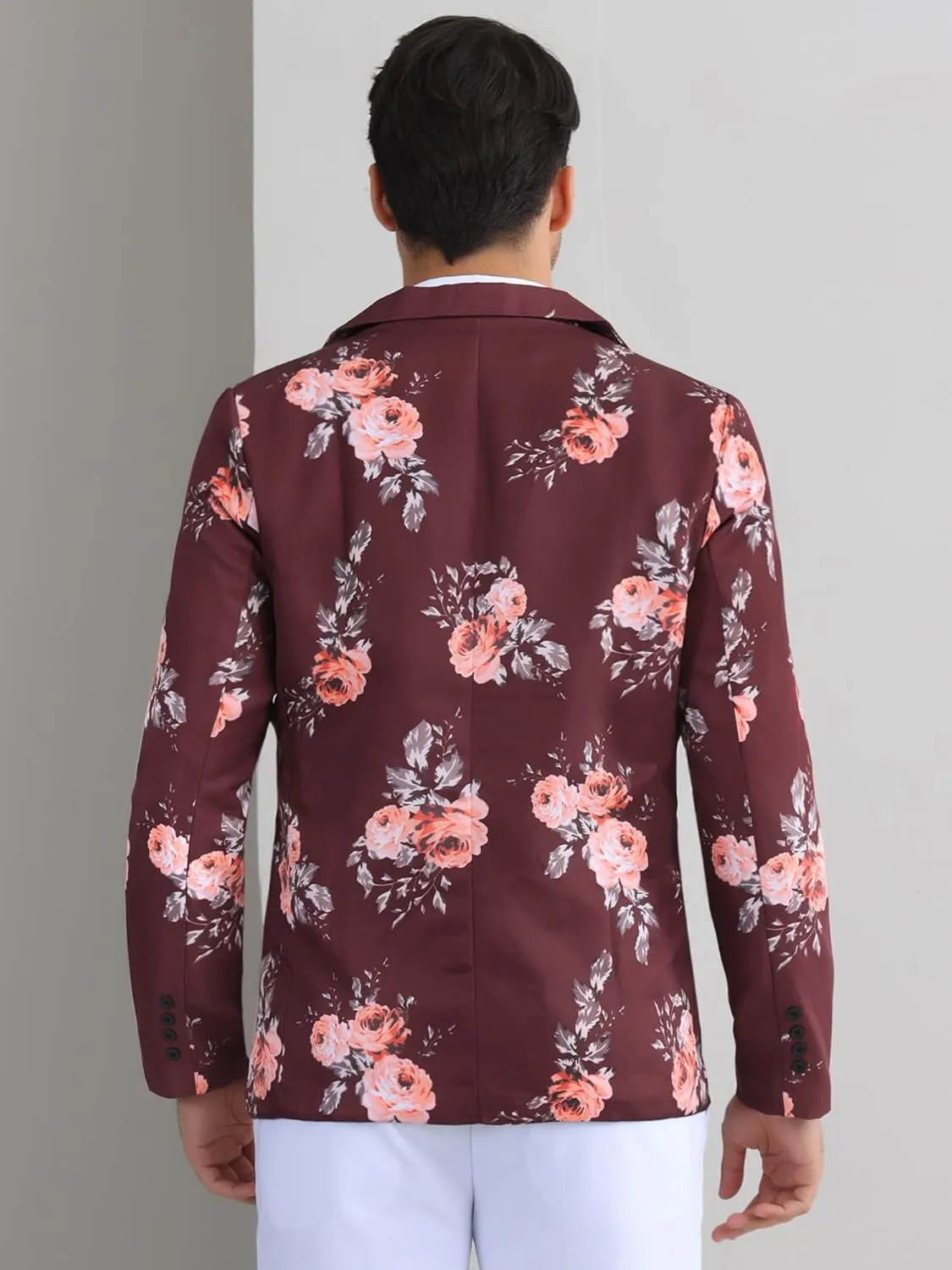 Lars Amadeus Floral Sport Coats for Men's Slim Fit Party Prom Flower Printed Blazers