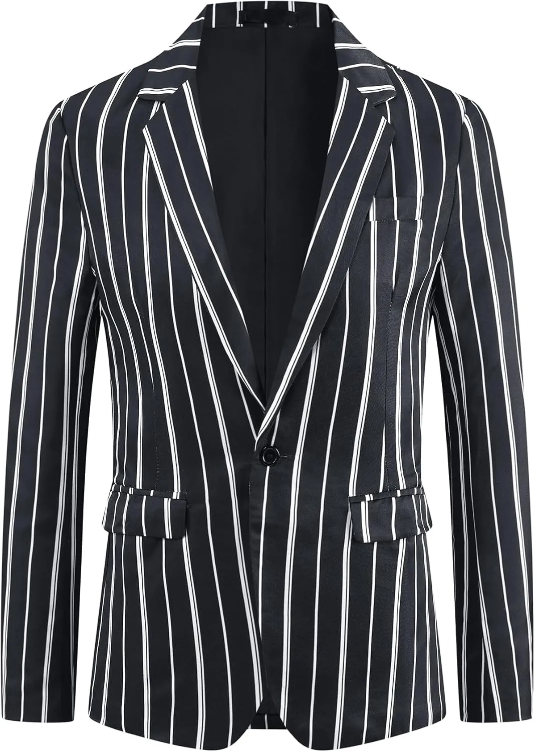 Lars Amadeus Striped Blazers for Men's One Button Slim Fit Contrasting Color Suit Jacket Business Stripe Sports Coats