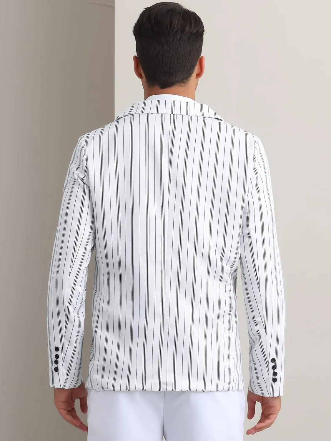 Lars Amadeus Striped Blazers for Men's One Button Slim Fit Contrasting Color Suit Jacket Business Stripe Sports Coats