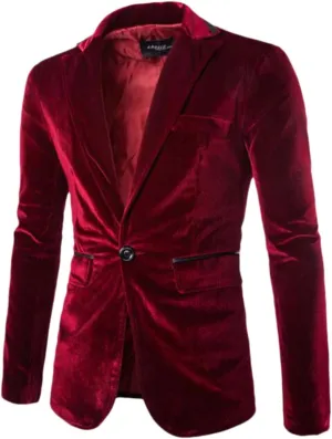 LCMTWX Blazers for Men Men's Fashion Casual Buckle Printed Single-breasted Jackets Coat Fashion Soft Work formal Jacket