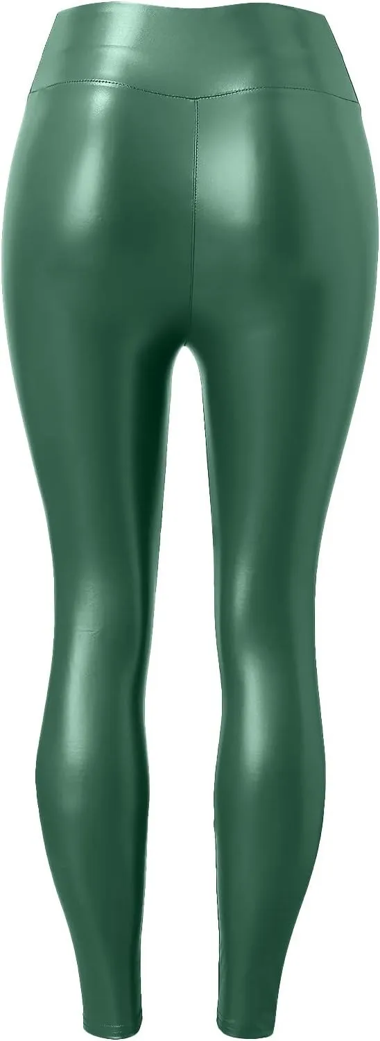 LCMTWX High Waisted Leggings for Women High Waisted Womens Faux Leather Pants Soft High Waist Winter Warm Thick High