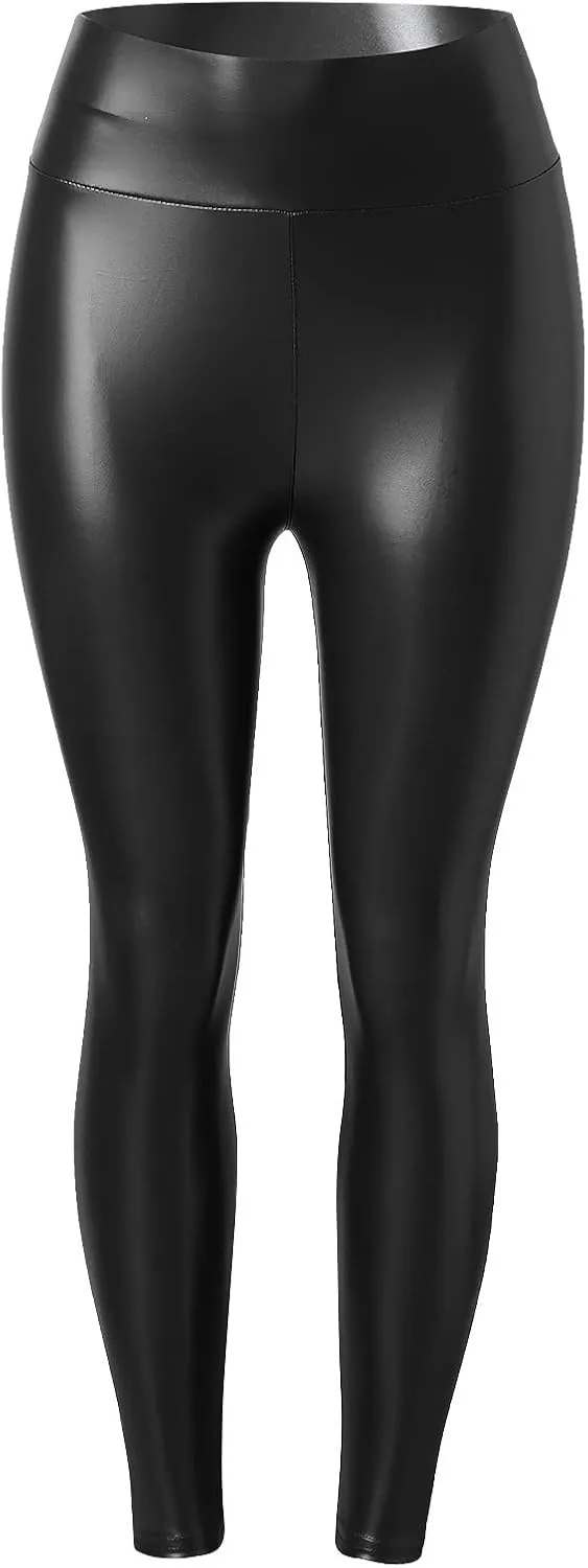 LCMTWX High Waisted Leggings for Women High Waisted Womens Faux Leather Pants Soft High Waist Winter Warm Thick High