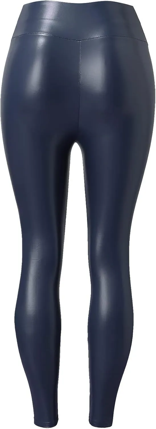 LCMTWX High Waisted Leggings for Women High Waisted Womens Faux Leather Pants Soft High Waist Winter Warm Thick High