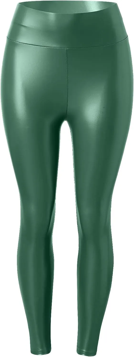 LCMTWX High Waisted Leggings for Women High Waisted Womens Faux Leather Pants Soft High Waist Winter Warm Thick High