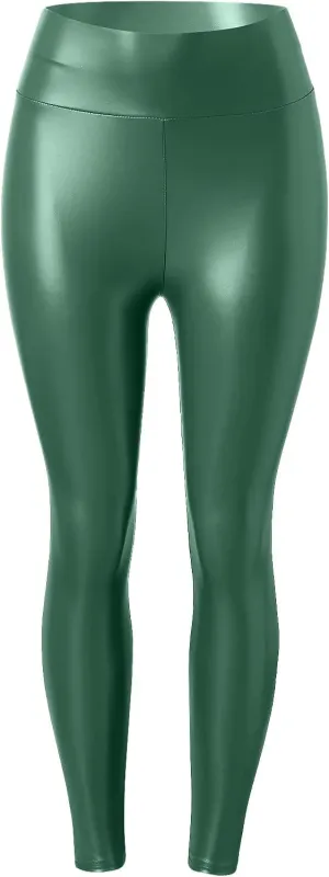 LCMTWX High Waisted Leggings for Women High Waisted Womens Faux Leather Pants Soft High Waist Winter Warm Thick High