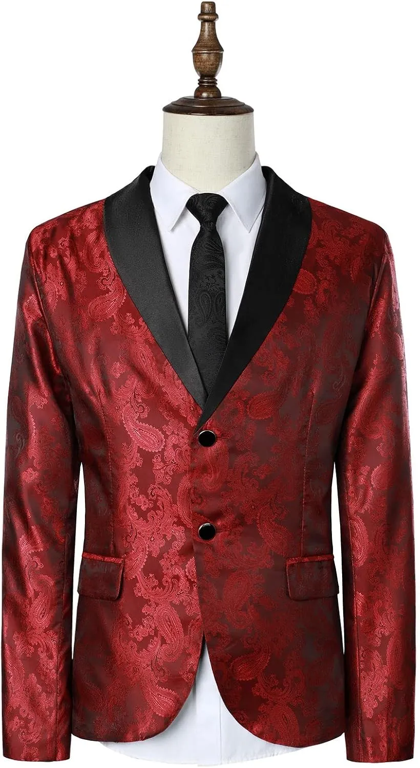 LCMTWX Mens Blazers Men's Fashion Casual Buckle Printed Single-breasted Jacket Coats Fashion Soft Work formal Jacket Warm