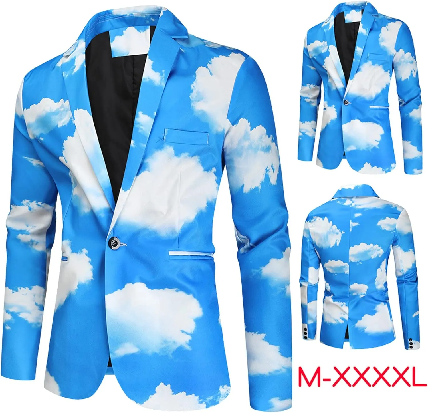 LCMTWX Mens Blazers Men's Fashion Casual Buckle Printed Single-breasted Jacket Coats Fashion Soft Work formal Jacket Warm