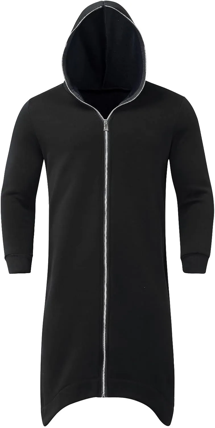 LCMTWX Men's Hooded Fleece Sweatshirt Loose Solid Hooded Sweater Top Pullover Fleece Zip Hoodie Sweatshirt Pullover & Full