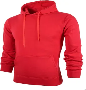 LCMTWX Men's Hooded Fleece Sweatshirt Loose Solid Hooded Sweater Top Pullover Fleece Zip Hoodie Sweatshirt Pullover & Full