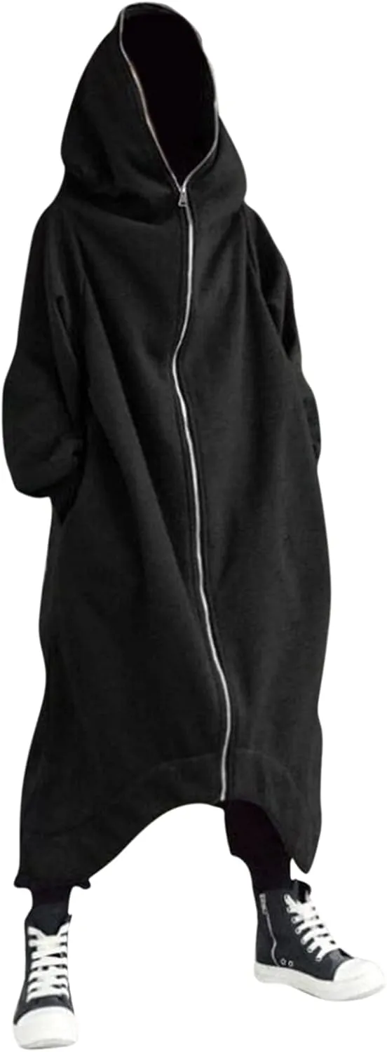 LCMTWX Men's Hooded Fleece Sweatshirt Loose Solid Hooded Sweater Top Pullover Fleece Zip Hoodie Sweatshirt Pullover & Full