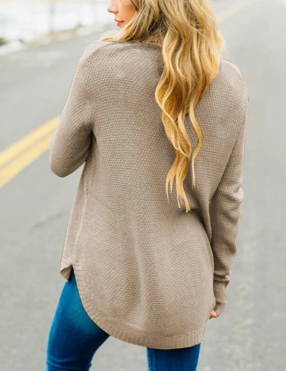 LEANI Women’s 2024 Long Sleeve Crew Neck Pullover Sweater Loose Casual Soft Knit Jumper Tops