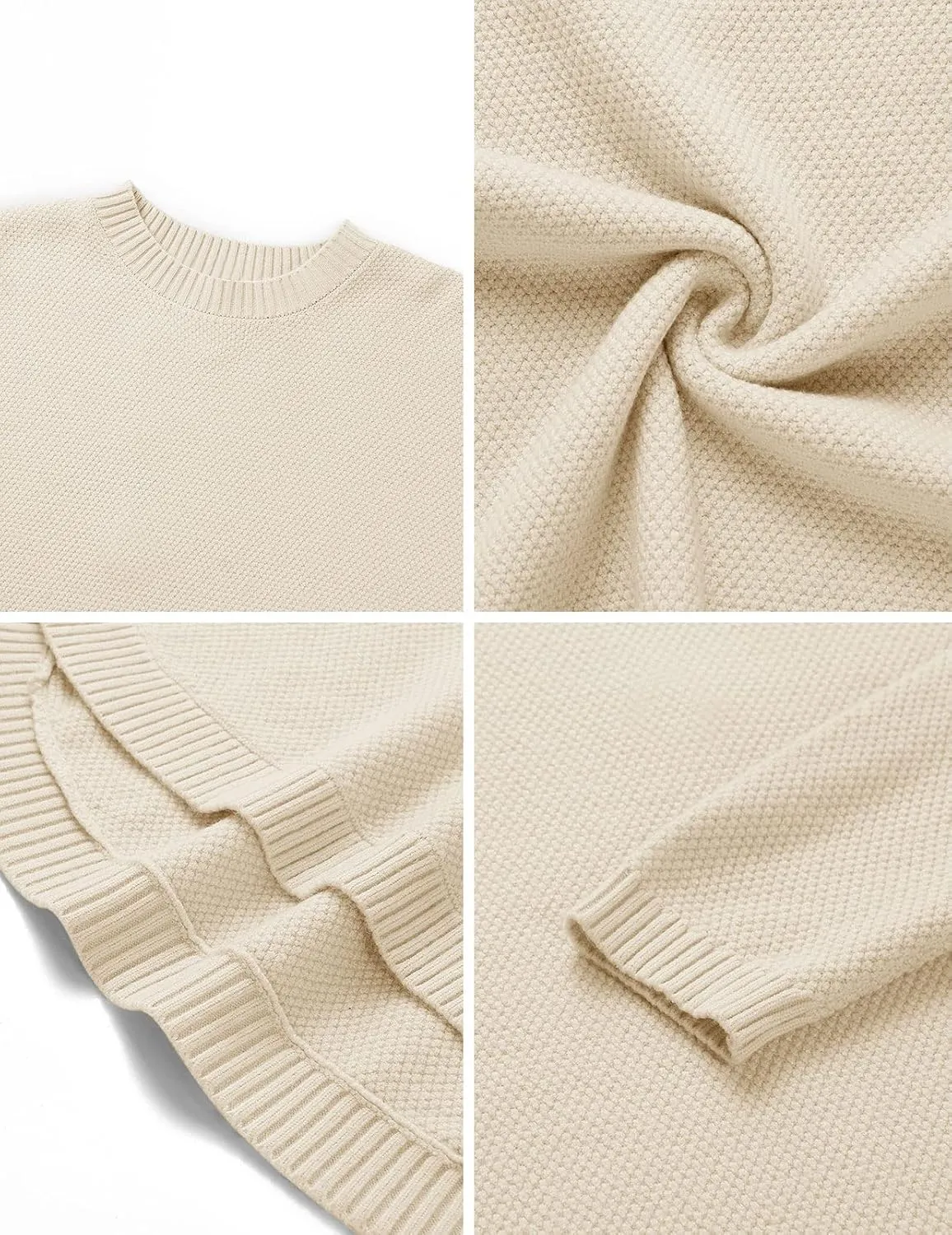 LEANI Women’s 2024 Long Sleeve Crew Neck Pullover Sweater Loose Casual Soft Knit Jumper Tops