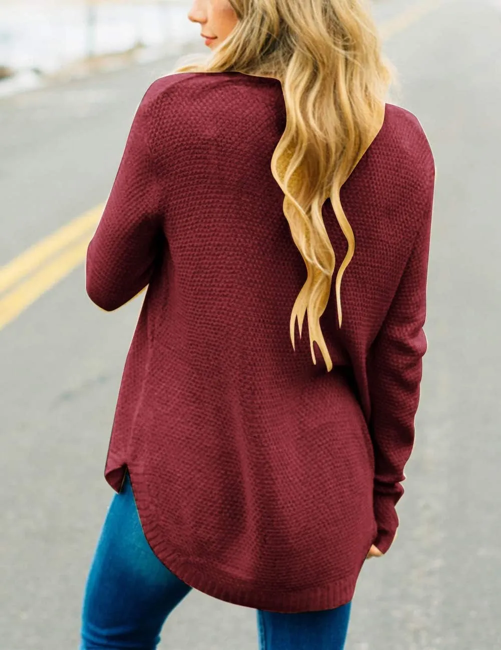 LEANI Women’s 2024 Long Sleeve Crew Neck Pullover Sweater Loose Casual Soft Knit Jumper Tops