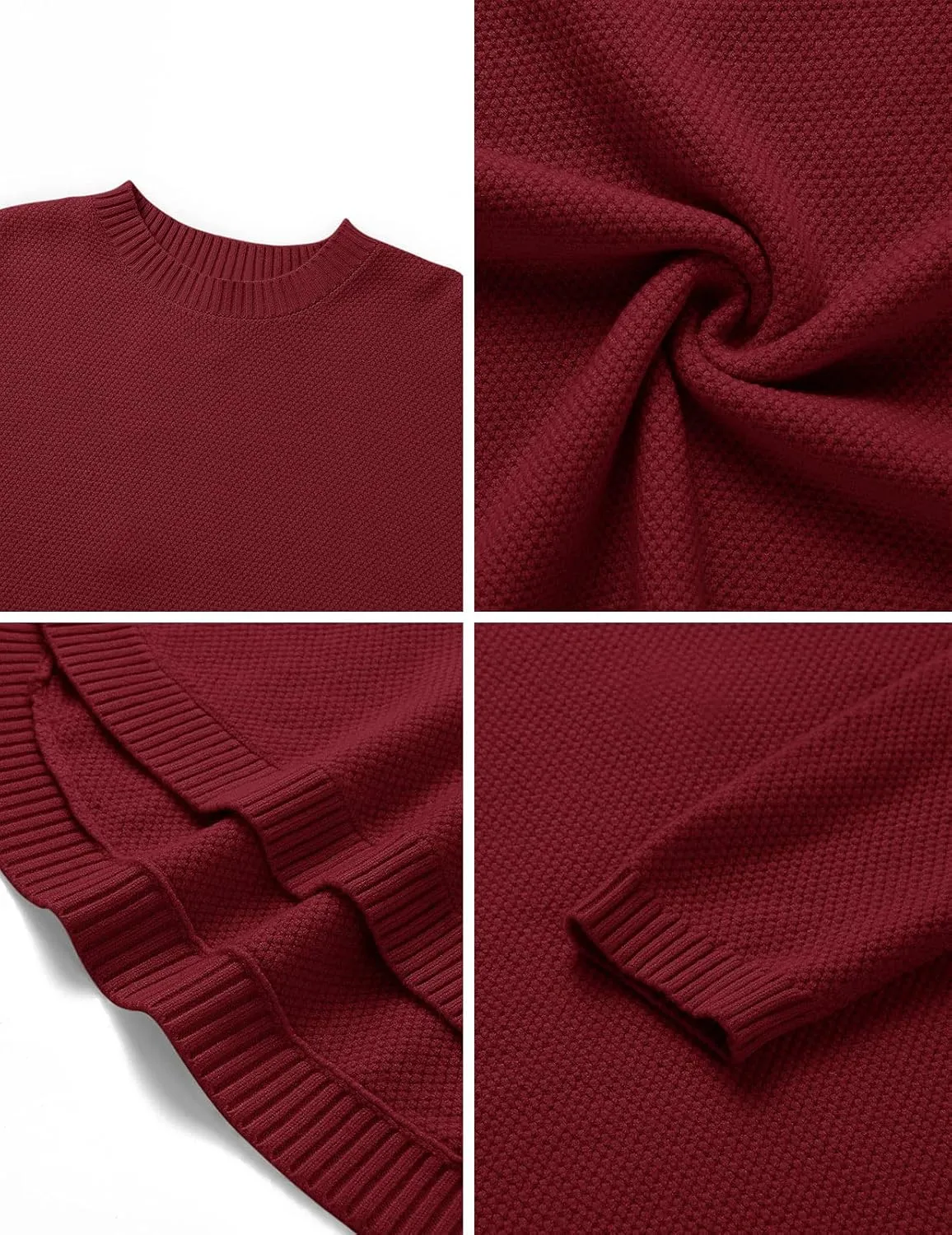LEANI Women’s 2024 Long Sleeve Crew Neck Pullover Sweater Loose Casual Soft Knit Jumper Tops