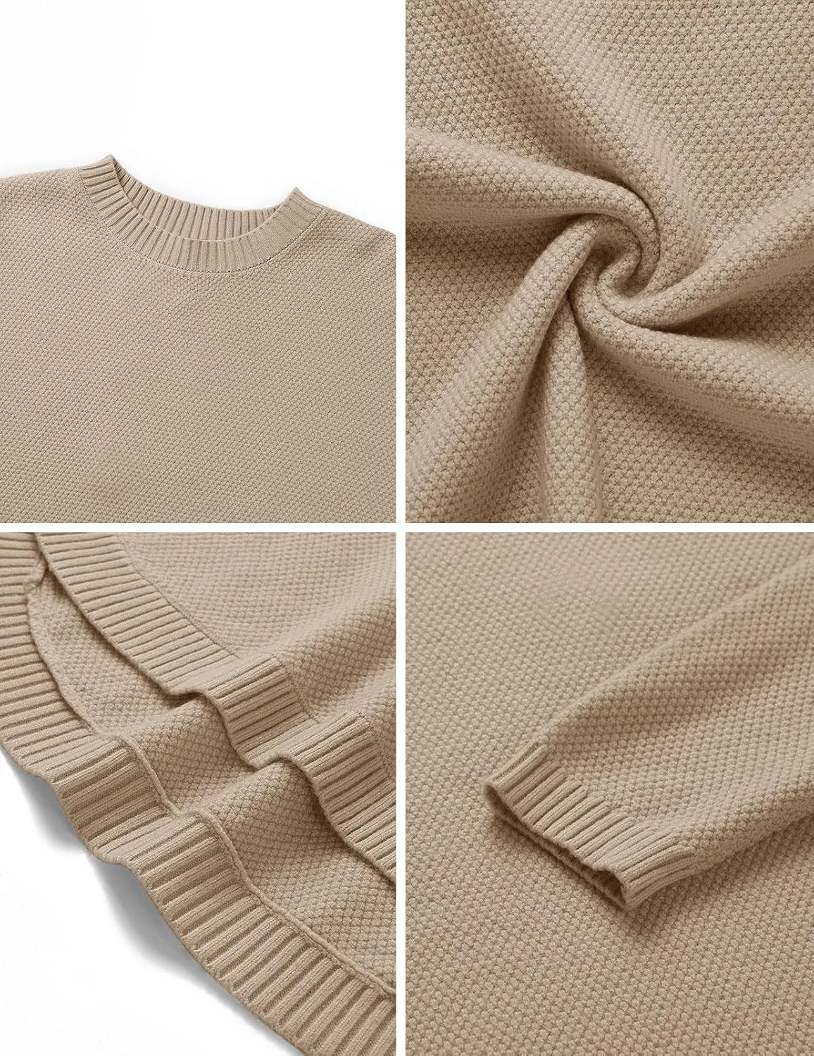 LEANI Women’s 2024 Long Sleeve Crew Neck Pullover Sweater Loose Casual Soft Knit Jumper Tops