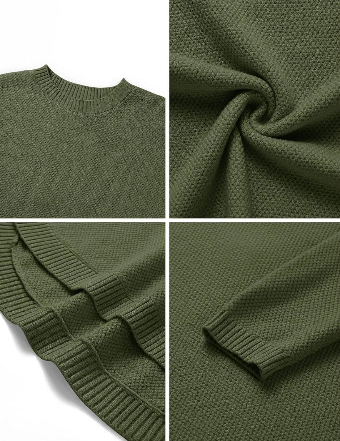 LEANI Women’s 2024 Long Sleeve Crew Neck Pullover Sweater Loose Casual Soft Knit Jumper Tops