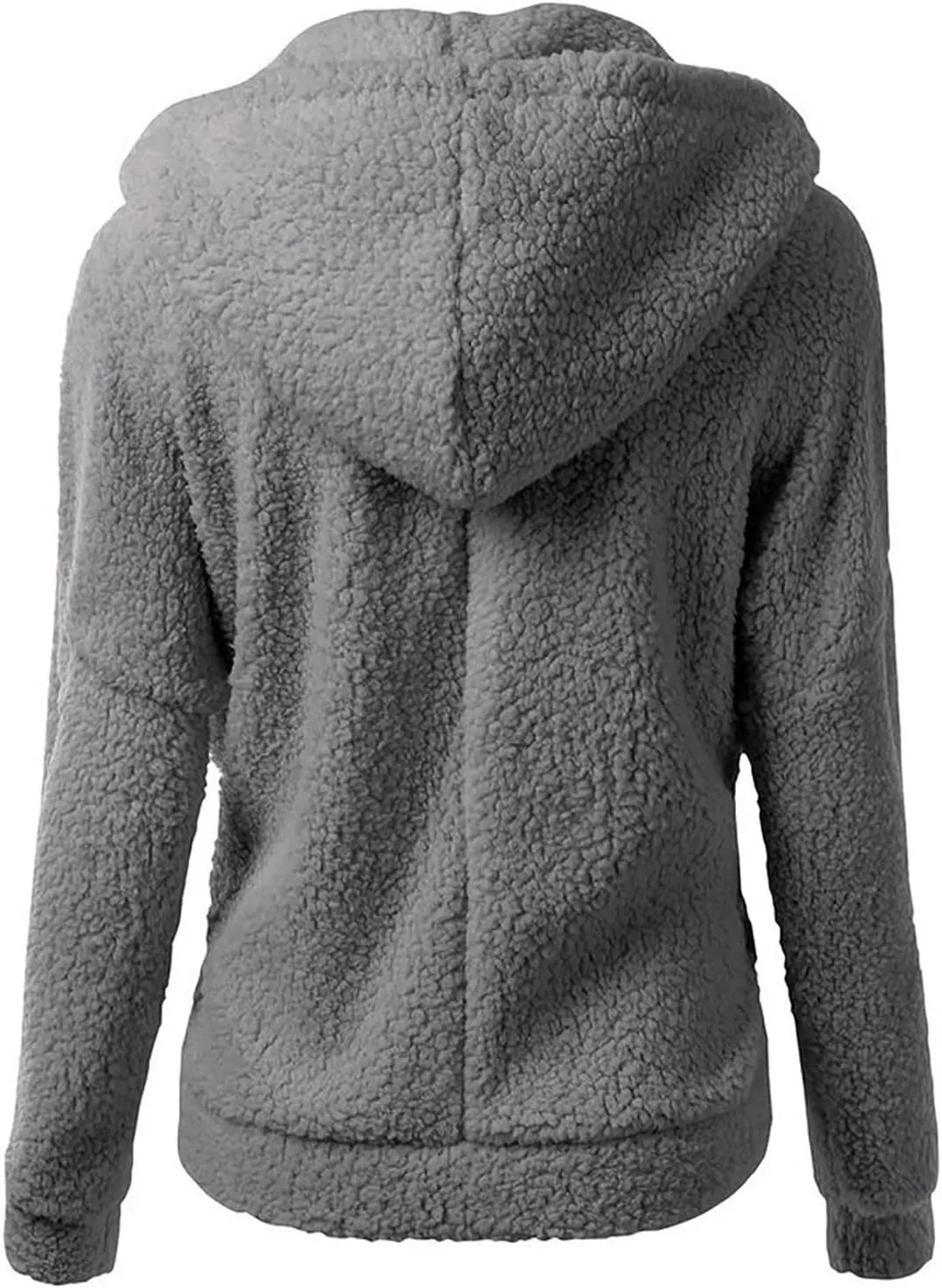 Lmdudan Womens Faux Fleece Hoodies Jacket Trendy Casual Long Sleeve Coat Winter Warm Zip Up Hooded Outerwear with Pockets