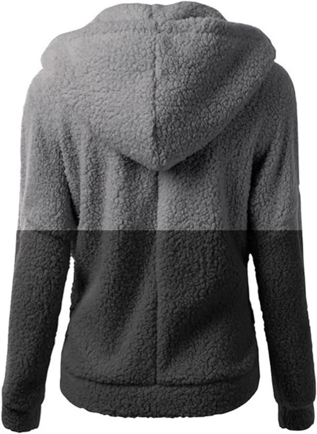 Lmdudan Womens Faux Fleece Hoodies Jacket Trendy Casual Long Sleeve Coat Winter Warm Zip Up Hooded Outerwear with Pockets