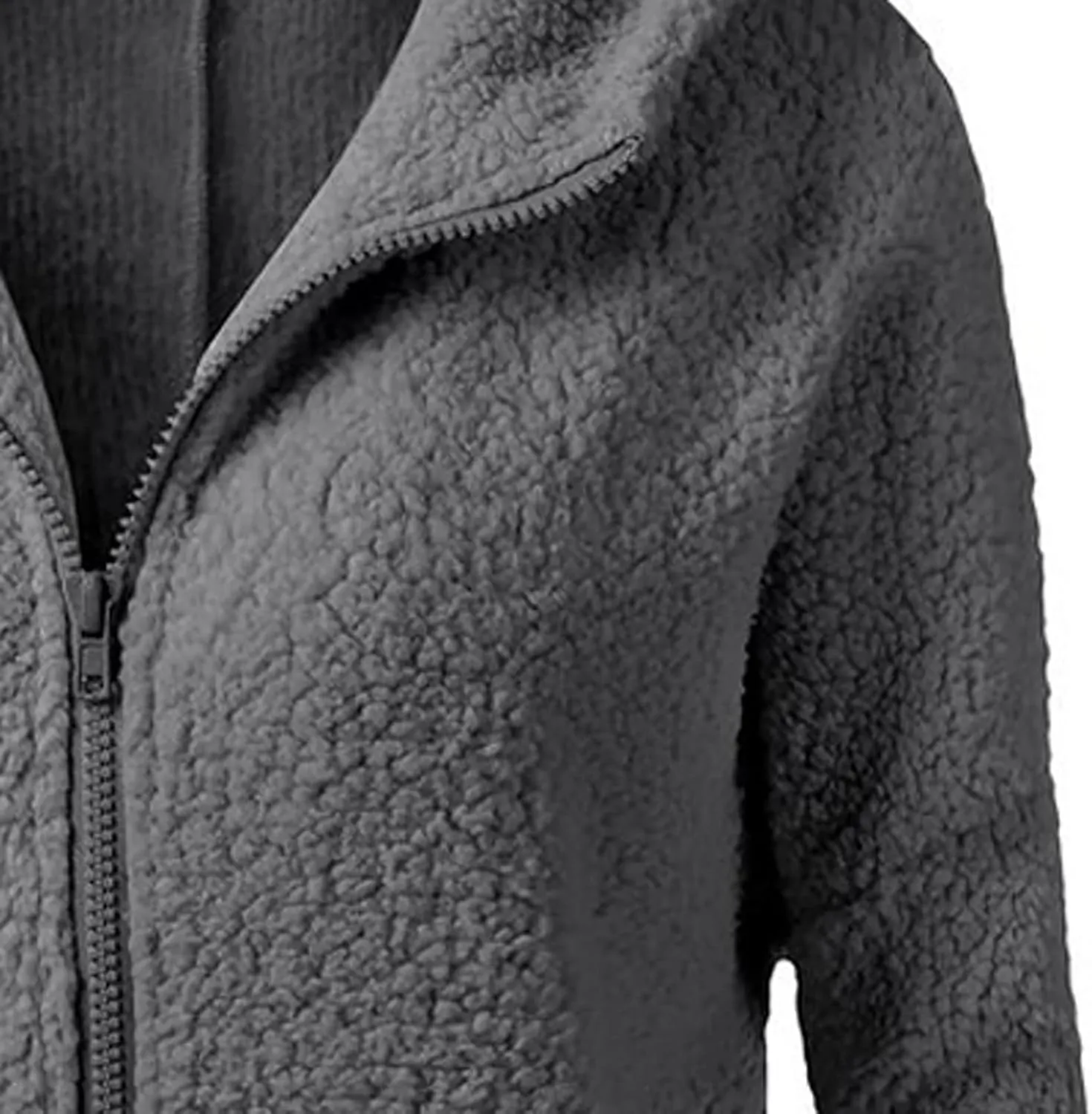 Lmdudan Womens Faux Fleece Hoodies Jacket Trendy Casual Long Sleeve Coat Winter Warm Zip Up Hooded Outerwear with Pockets
