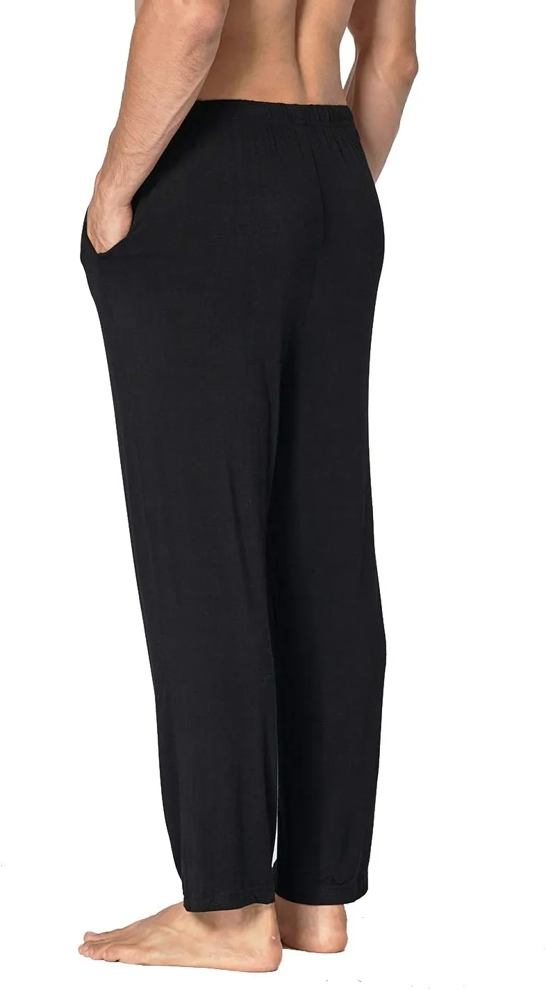 Locachy Men's Soft Knit Sleep Pants Pajama Pant with Pockets Lightweight Lounge PJ Bottoms(1 & 2 Packs)