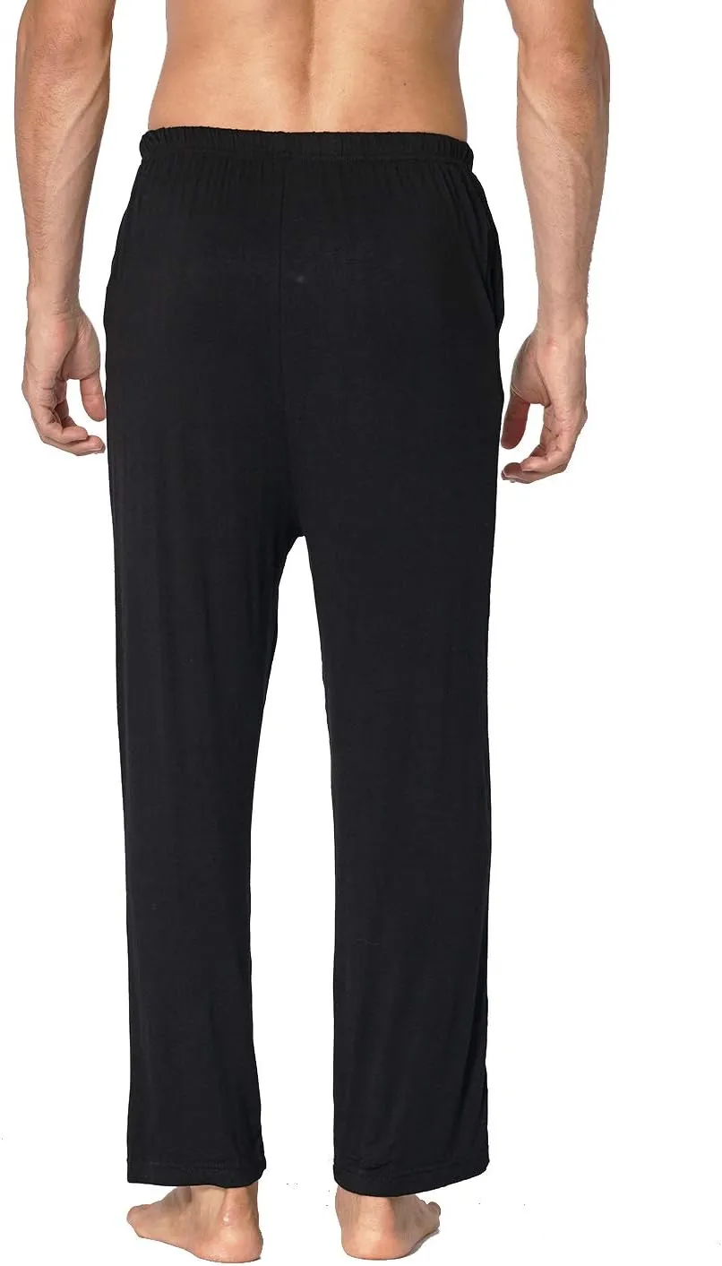 Locachy Men's Soft Knit Sleep Pants Pajama Pant with Pockets Lightweight Lounge PJ Bottoms(1 & 2 Packs)