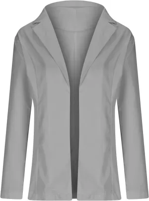 Long Sleeve Blazers for Women 2024 Fall Fashion Casual Work Suit Jackets Solid Color Lapel Open Front Tailored Coat