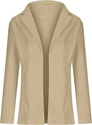 Long Sleeve Blazers for Women 2024 Fall Fashion Casual Work Suit Jackets Solid Color Lapel Open Front Tailored Coat