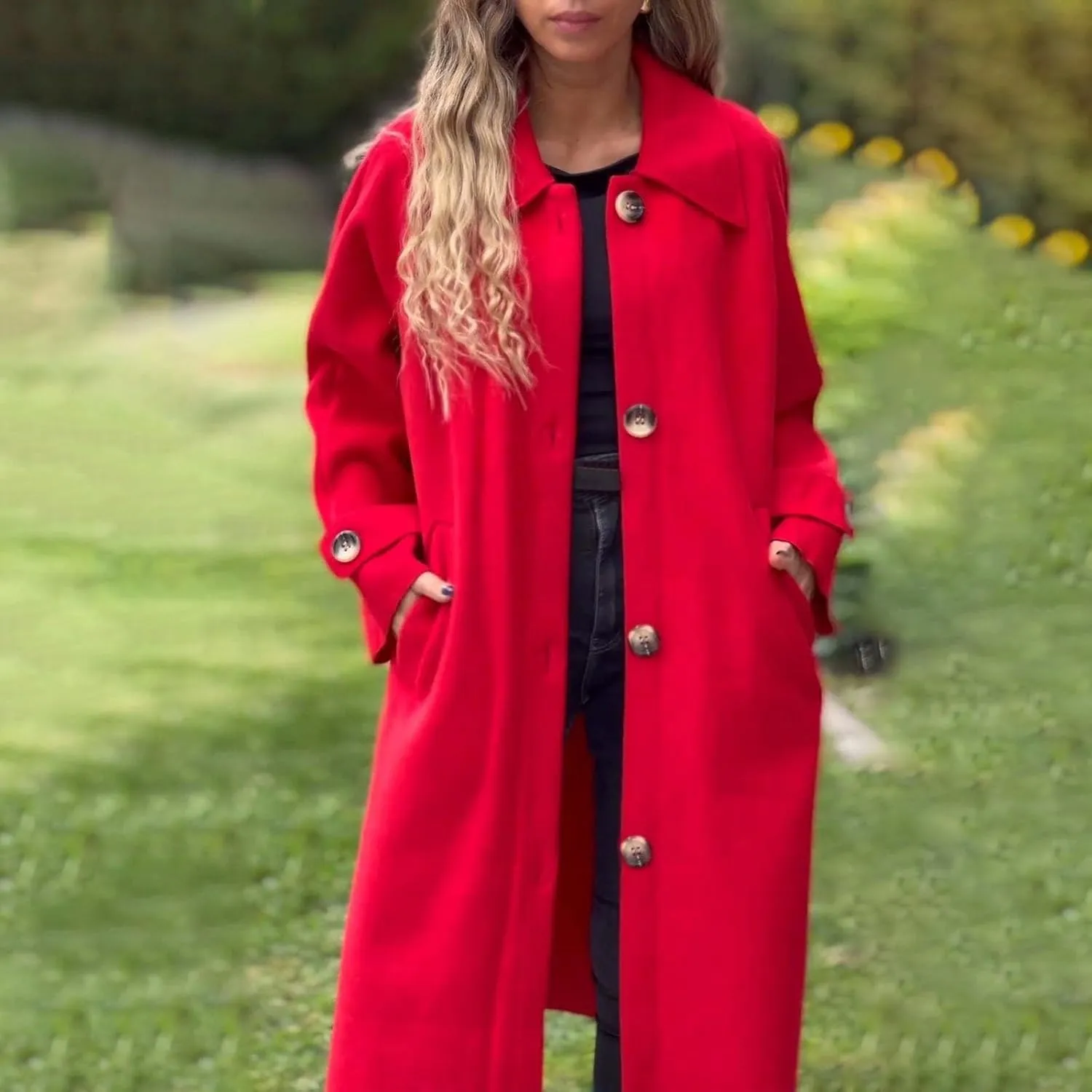Long Trench Coat for Women Fuzzy Jacket Loose Fitting Warm Winter Outwear Fashion Cropped Trench Coat for Women 2024