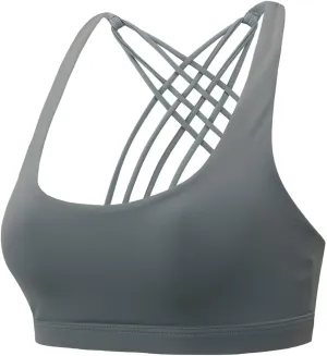 Longline Sports Bras for Women Shockproof Cross Back Strappy Sports Bra Quick Dry Wireless Padded Yoga Workout Bra