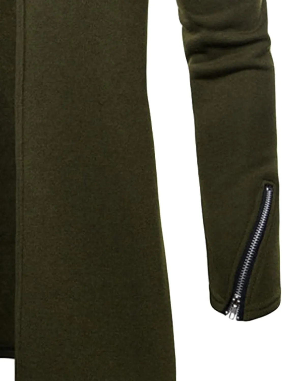 Maiyifu-GJ Men's Long Hooded Cardigan Jacket Long Sleeve Open Front Longline Coat Lightweight Trench Coat Sweatshirt