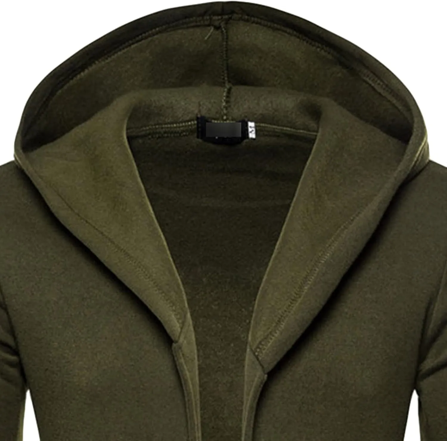 Maiyifu-GJ Men's Long Hooded Cardigan Jacket Long Sleeve Open Front Longline Coat Lightweight Trench Coat Sweatshirt