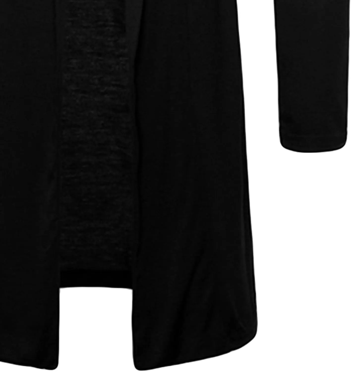 Maiyifu-GJ Men's Long Hooded Cardigan Long Sleeve Open Front Drape Cape Lightweight Longline Overcoat Sweater Windbreaker