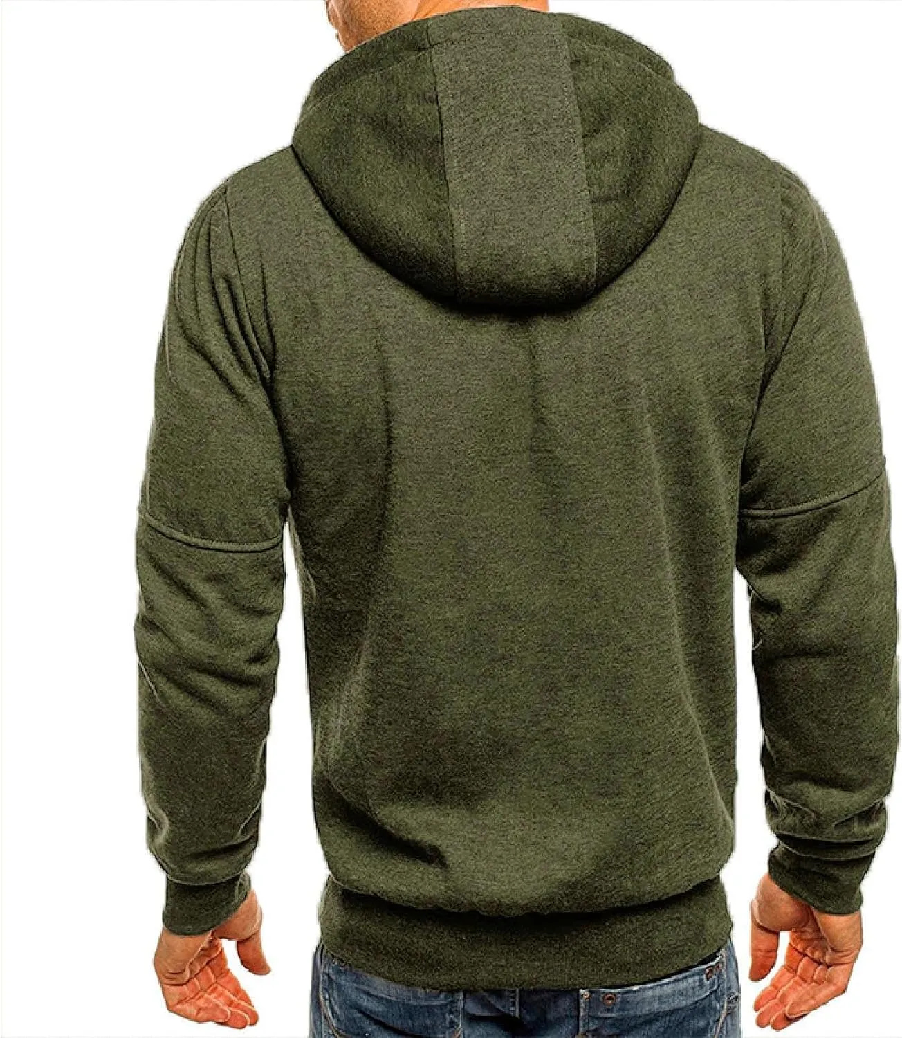 Men Lightweight Hoodies Plus Size Classic Fit Zip Up Jacket Casual Long Sleeve Sweatshirt with Zippered Chest Pockets