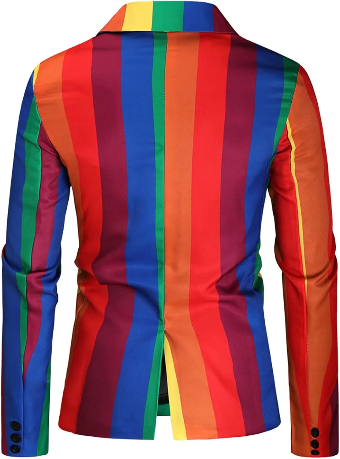 Men's 3 Piece Christmas Party Suit Blazer Jacket Fashion Rainbow Print One Button Casual Sport Coats   Vest   Pants