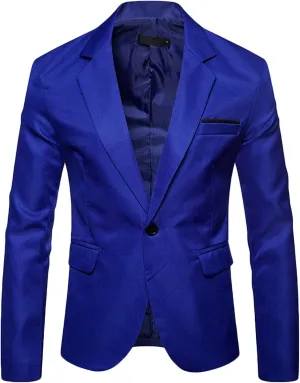 Mens Blazer Casual Slim Fit Suit Jacket One Button Lightweight Notched Lapel Business Jackets Men's Sport Coats & Blazers