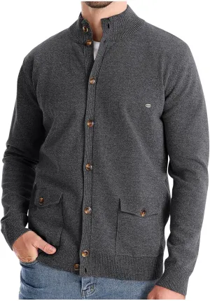 Mens Cardigan Sweater Button Down Knit Jacket Casual Long Sleeve Sweater Stand Collar Sweaters Fall Winter Jackets