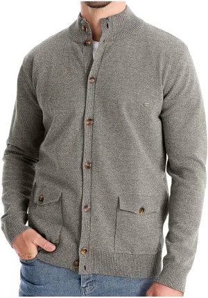 Mens Cardigan Sweater Button Down Knit Jacket Casual Long Sleeve Sweater Stand Collar Sweaters Fall Winter Jackets