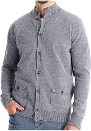 Mens Cardigan Sweater Button Down Knit Jacket Casual Long Sleeve Sweater Stand Collar Sweaters Fall Winter Jackets
