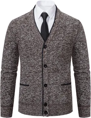 Mens Cardigan Sweater V Neck Button Down Cardigan Plus Size Knit Cardigan Vintage Knit Sweater Winter Sweater Coat