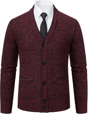 Mens Cardigan Sweater V Neck Button Down Cardigan Plus Size Knit Cardigan Vintage Knit Sweater Winter Sweater Coat