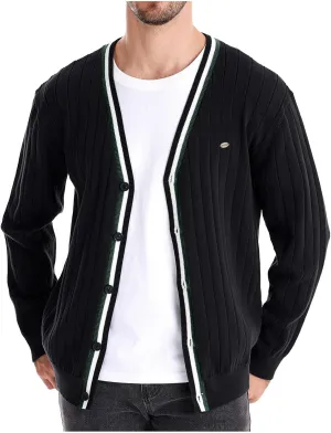 Mens Cardigan Sweater V Neck Knit Sweater Button Down Open Front Cardigan Lightweight Knit Cardigan Casual Jacket