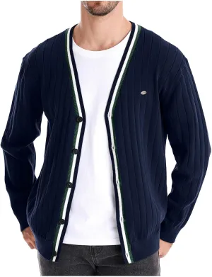 Mens Cardigan Sweater V Neck Knit Sweater Button Down Open Front Cardigan Lightweight Knit Cardigan Casual Jacket