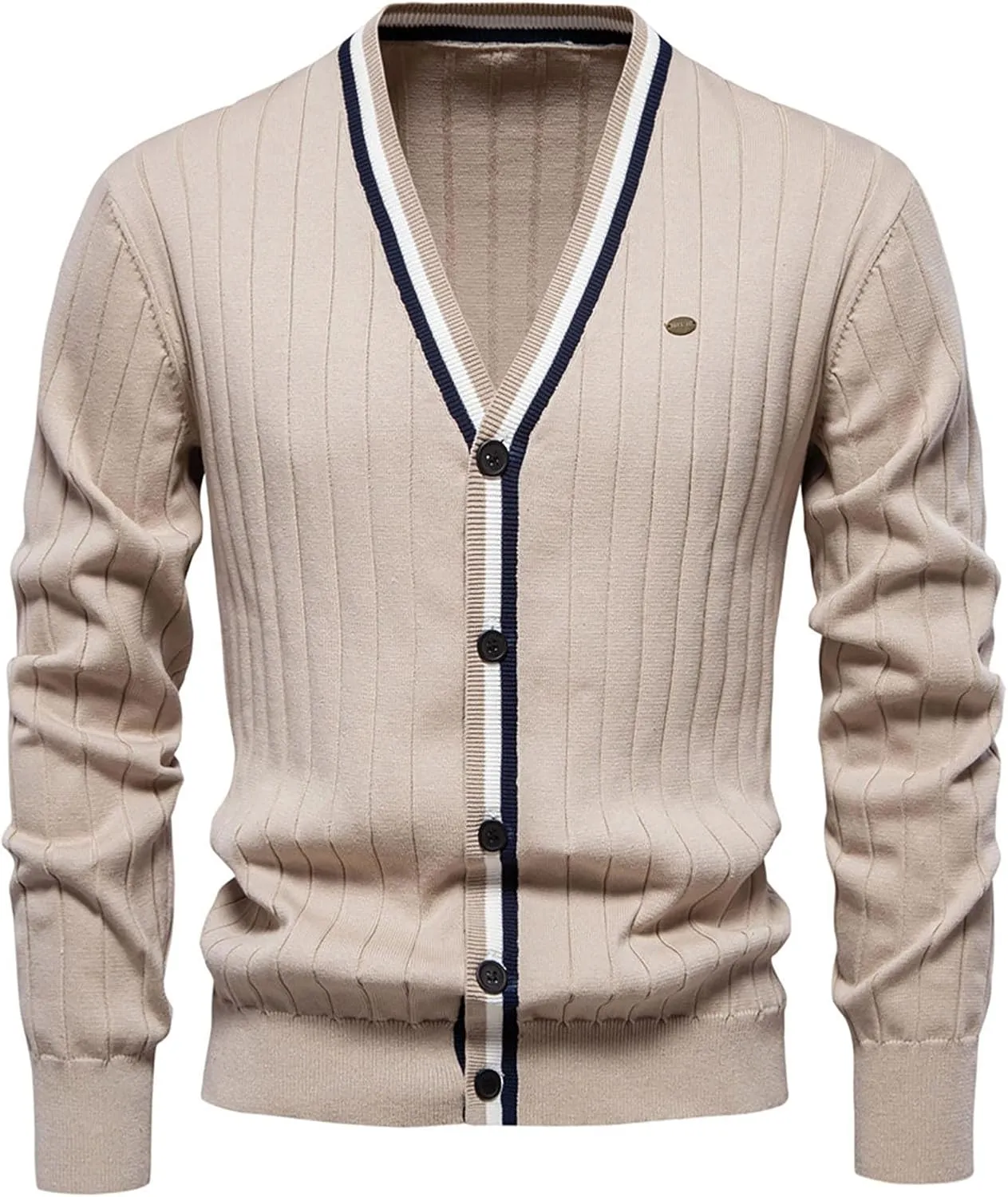 Mens Cardigan Sweater V Neck Knit Sweater Button Down Open Front Cardigan Lightweight Knit Cardigan Casual Jacket