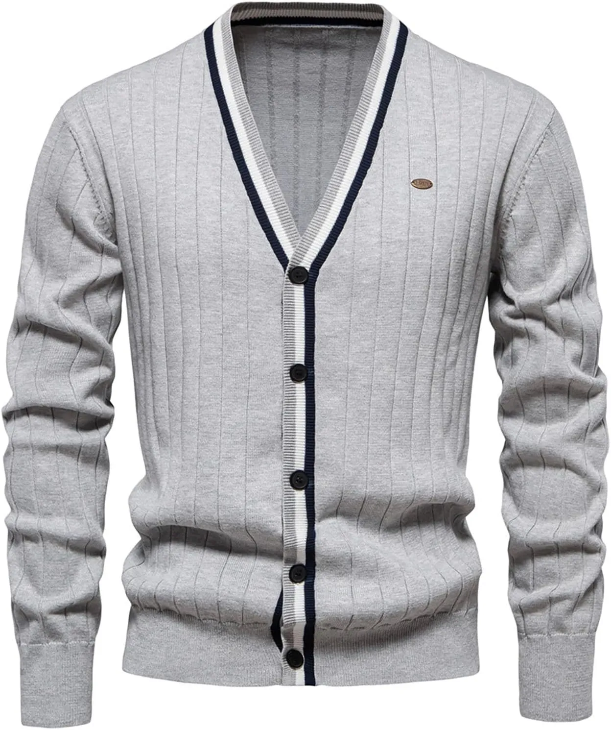 Mens Cardigan Sweater V Neck Knit Sweater Button Down Open Front Cardigan Lightweight Knit Cardigan Casual Jacket