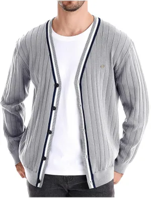 Mens Cardigan Sweater V Neck Knit Sweater Button Down Open Front Cardigan Lightweight Knit Cardigan Casual Jacket